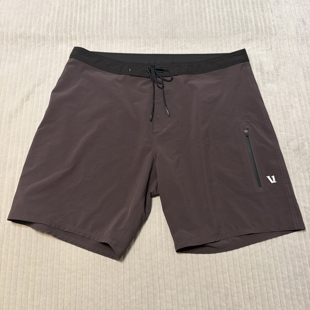 Vuori Gray Infinity Board Shorts V383 - 36 Waist brownish Red 8"